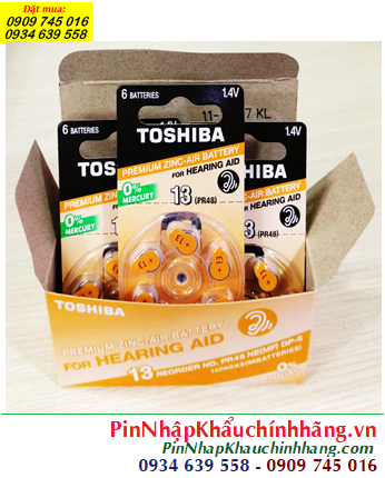 COMBO 01HỘP 10vỉ=60viên Pin trợ thính Toshiba PR44 /Pin 13) chính hãng _Giá chỉ 859.000đ /Hộp 60viên
